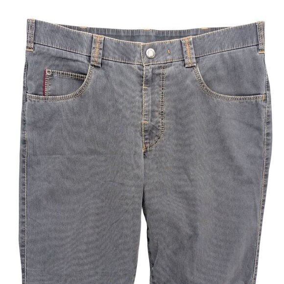 Meyer Diego Modern Chino Mens Blue Textured 5 Pocket Flat Front Pants Sz M 34x32 - Picture 3 of 13